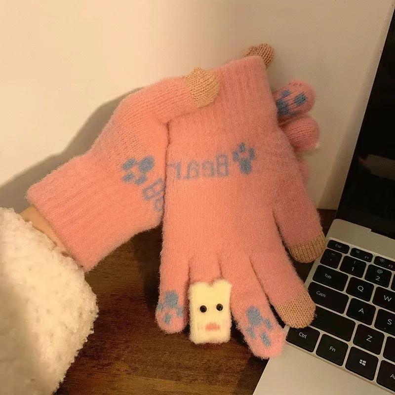 

Women's Gloves Autumn Winter Cold Resistant Touch Screen Cotton Gloves Fashions Thickened Gloves Solid Color Cashmere Wholesales