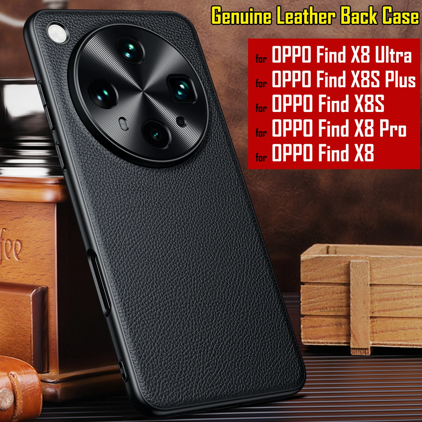 

Задняя часть из натуральной кожи для OPPO Find X8 Ultra, чехол для OPPO Find X8S Plus X8 Pro, металлический защитный чехол для камеры, чехол для телефона