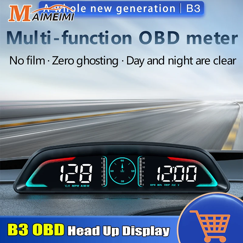 

B3 OBD HUD Auto Speedometer Head Up Display Car Accessory Smart Digital Alarm Reminder Meter Electronics Accessories For All Car