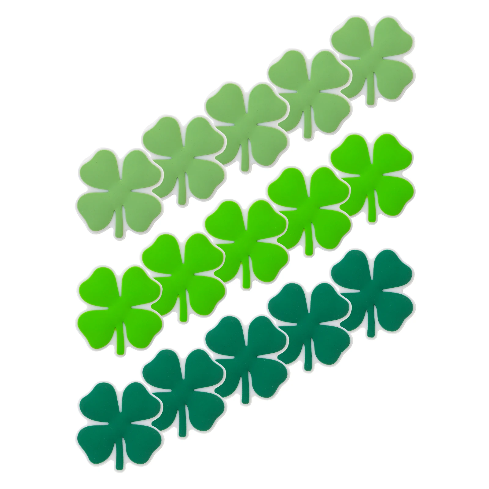 15 Pcs Four Leaf Ornaments Beads Necklace Cartoon Keychain Spacer for Jewelry Making Silica Gel