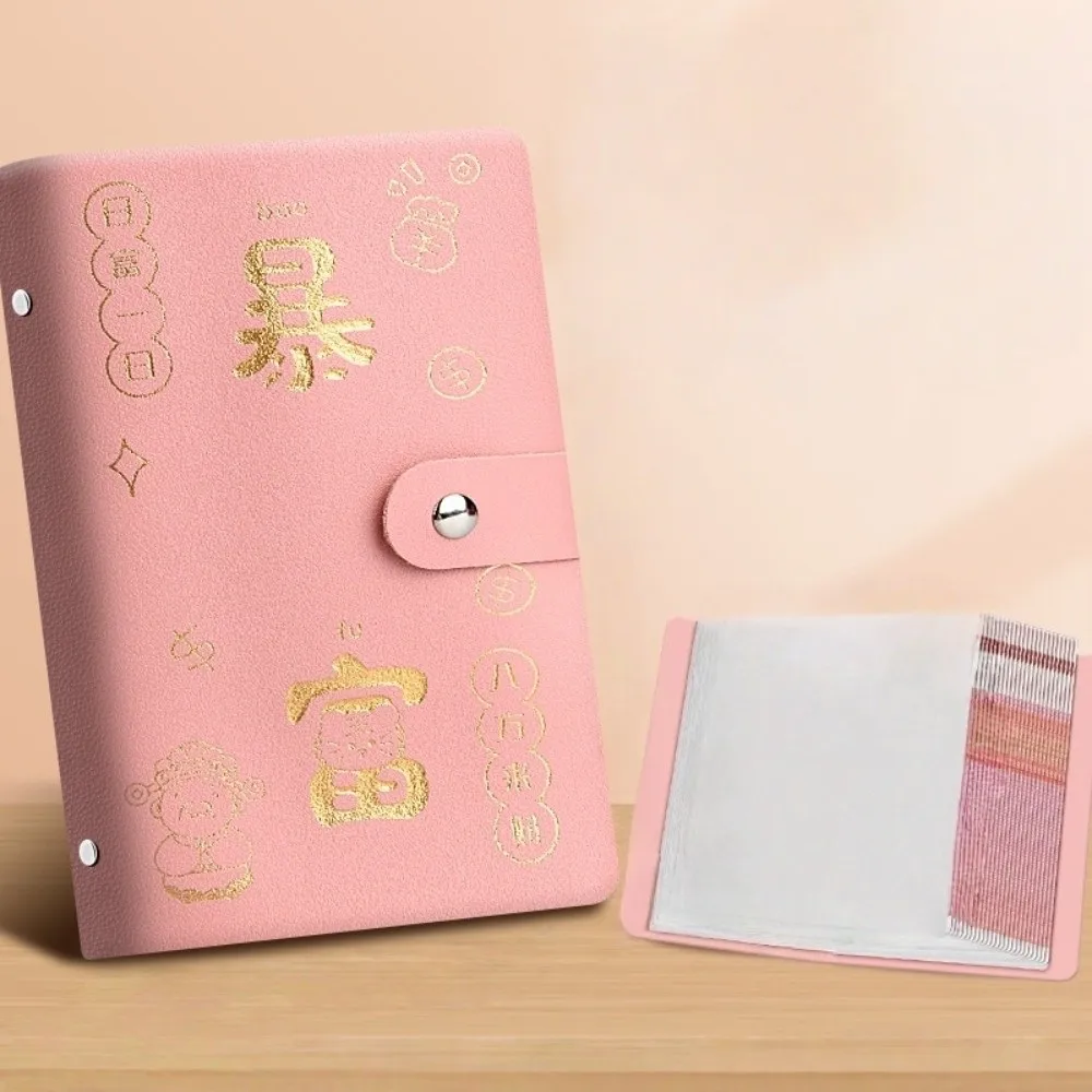 

Chinese New Year Money Savings Challenge Binder PU Leather Storage Envelop Savings Challenges Book 100 Cash Envelopes Waterproof