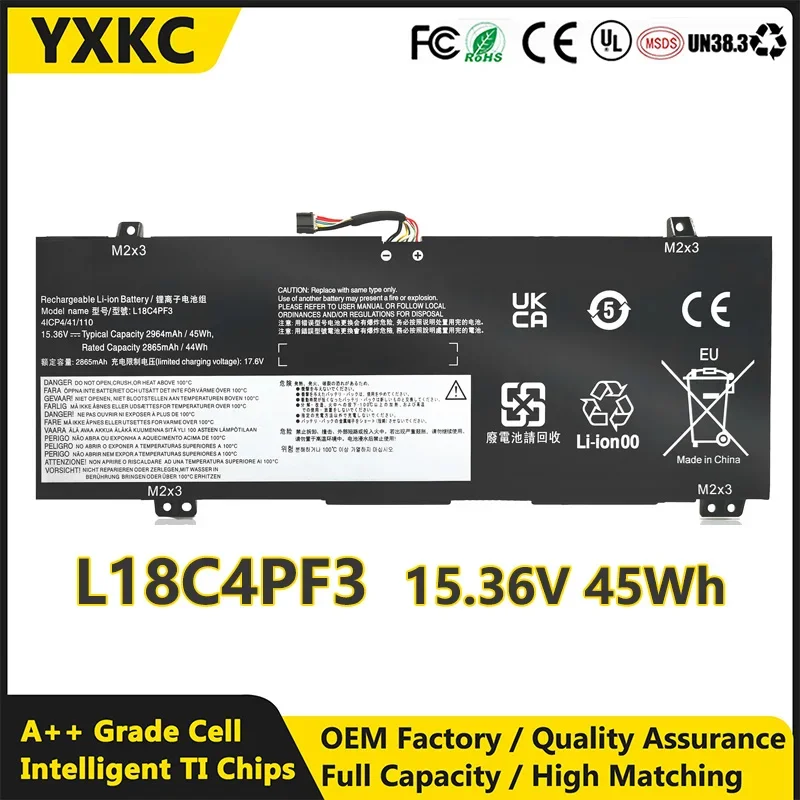 Batería de ordenador portátil L18C4PF3, 45Wh, 15,36 V, para Lenovo Ideapad, Flex-14IML, Flex-14IWL, Flex-14API, C340-14IWL, L18M4PF4, L18C4PF4