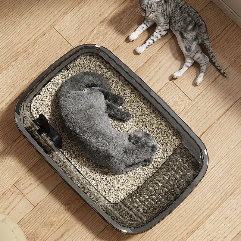 Automatic Self-Cleaning Large Semi-Enclosed  Litter Box Sand Trap Kitty Toilet for Kittens Pet Supplies  Toilet