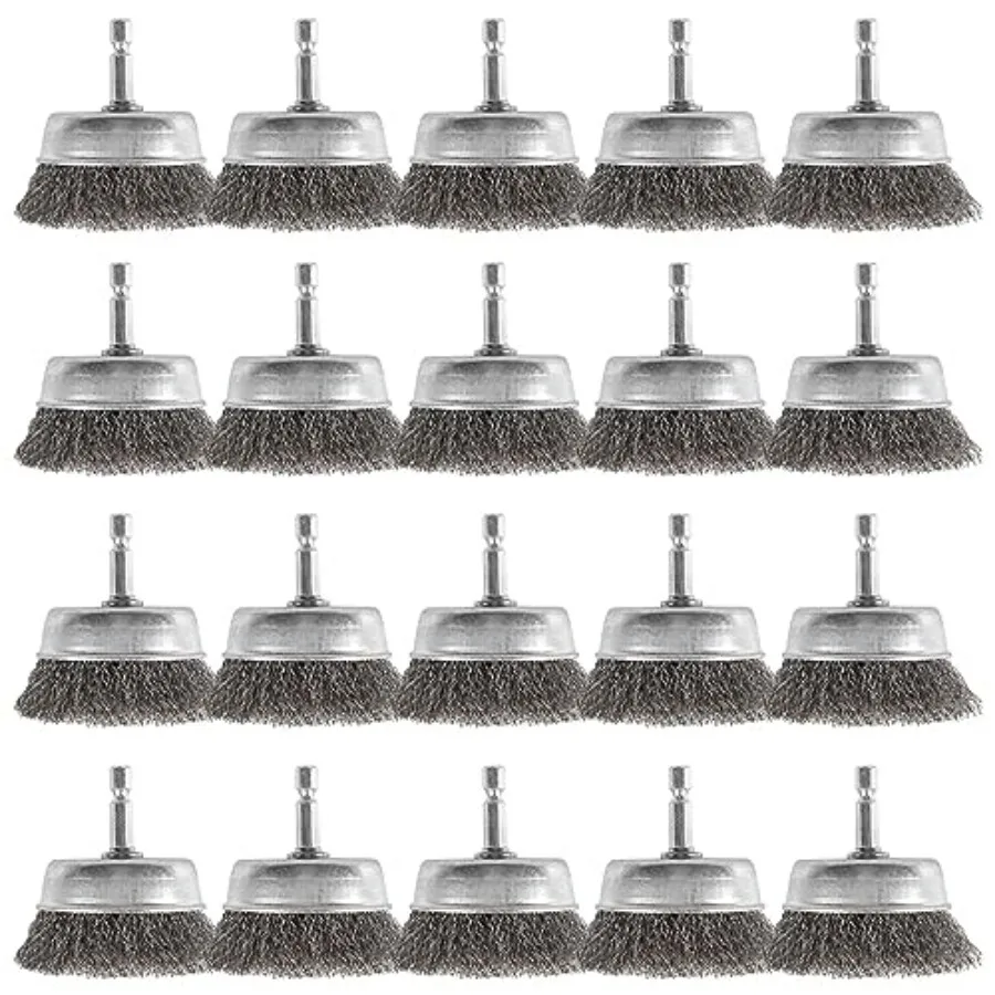 

Pack Wire Cup Brush with 1/4-Inch Hex Shank 2 Inch Wire Drill Brush Set for Removal of Rust/Corrosion/Paint