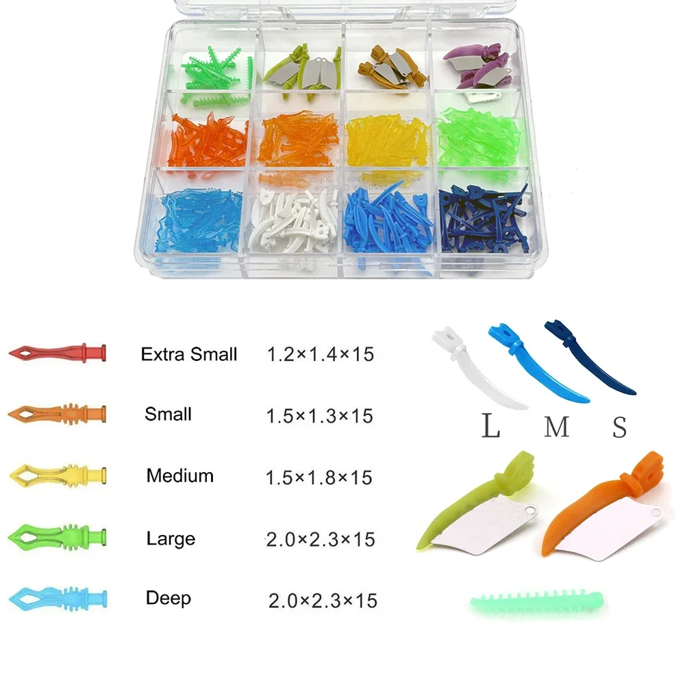 

12 Types 185 Pieces Dental Interdental Wedges Set Includes Tulwar Diamond and Knife Shape Wedges for Tooth Gap Filling