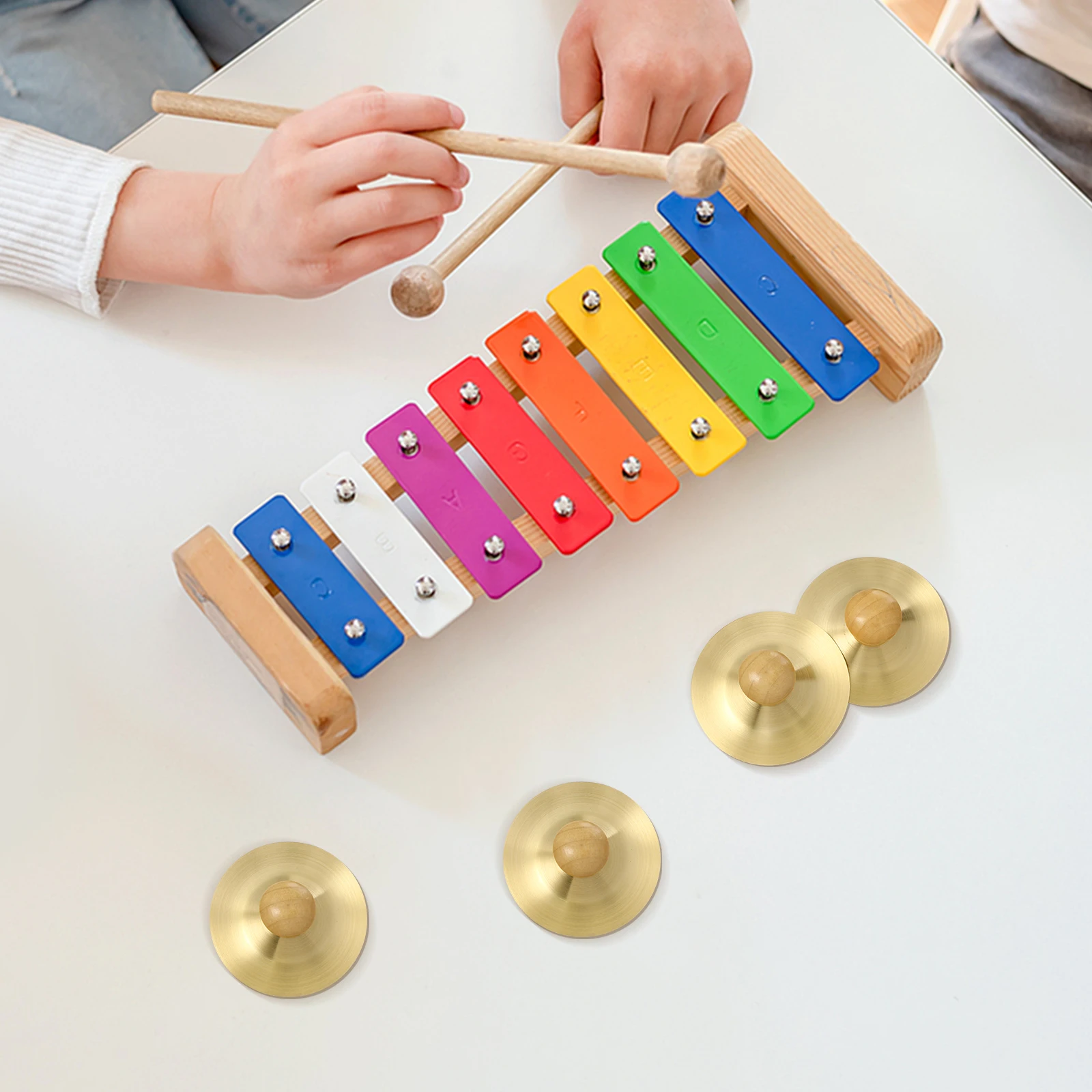 

4 Pcs Children's Percussion Instrument Toys for Toddlers Baby Finger Cymbals Children’s Kids Musical Thumb Mini Metal