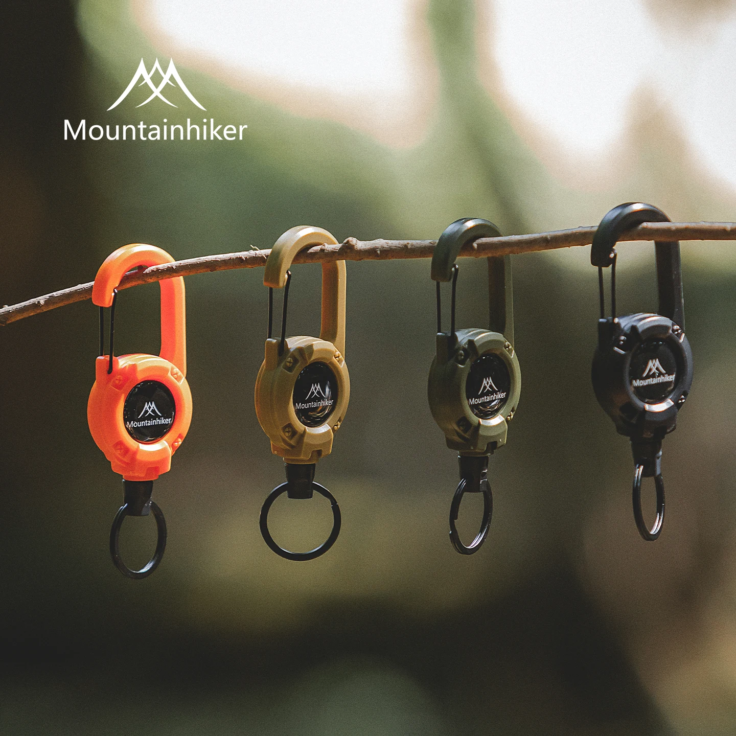 5PCS Outdoor Camping Tactical Retractable Keychain Mountainhiker Stretchable Steel Wire Lanyard Multi-Function Anti-Lost Hook