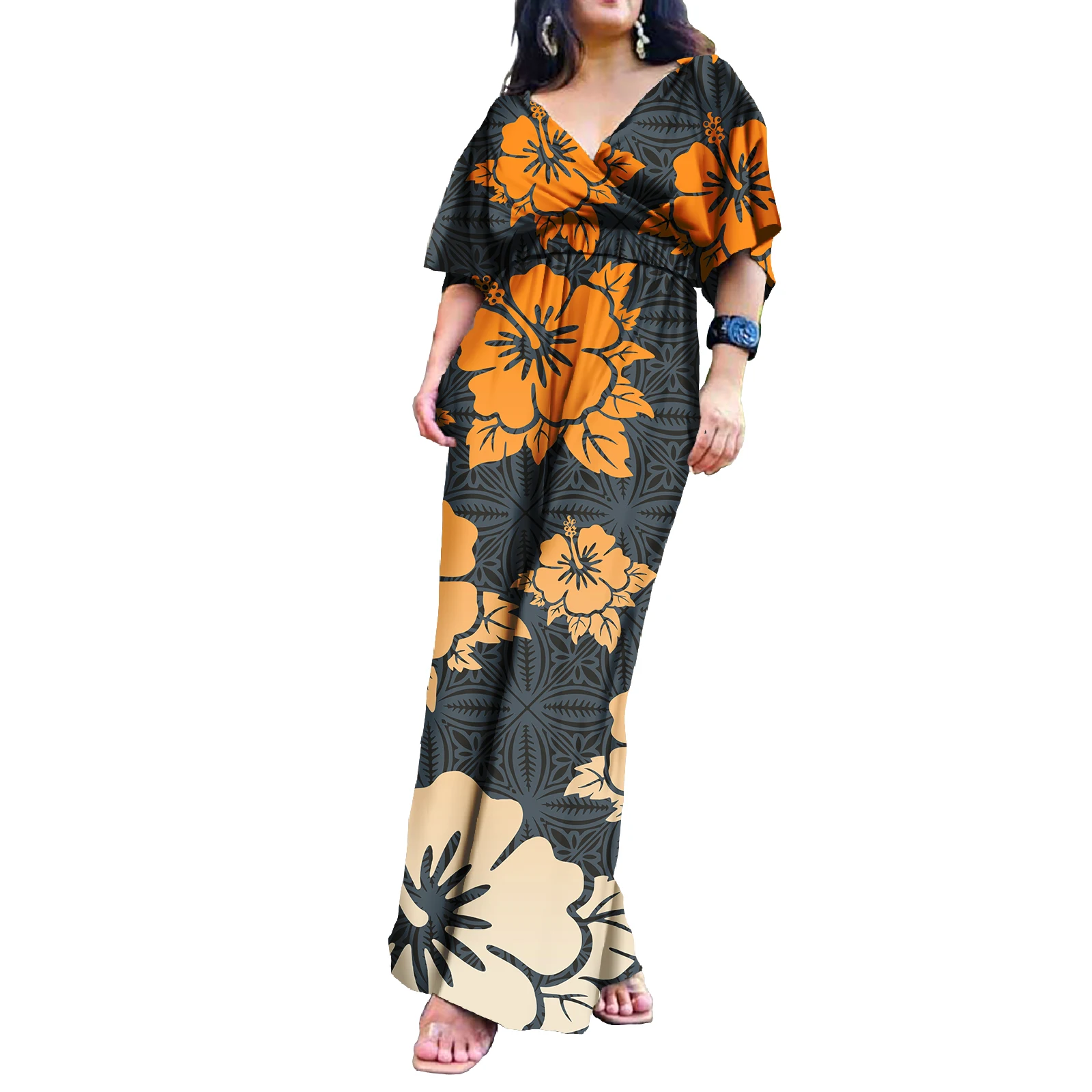 New Arrivals Island Style Hawaii Floral  Polynesian Jumpsuits Women Jumpsuit & Playsuits Wide Leg One Piece Romper