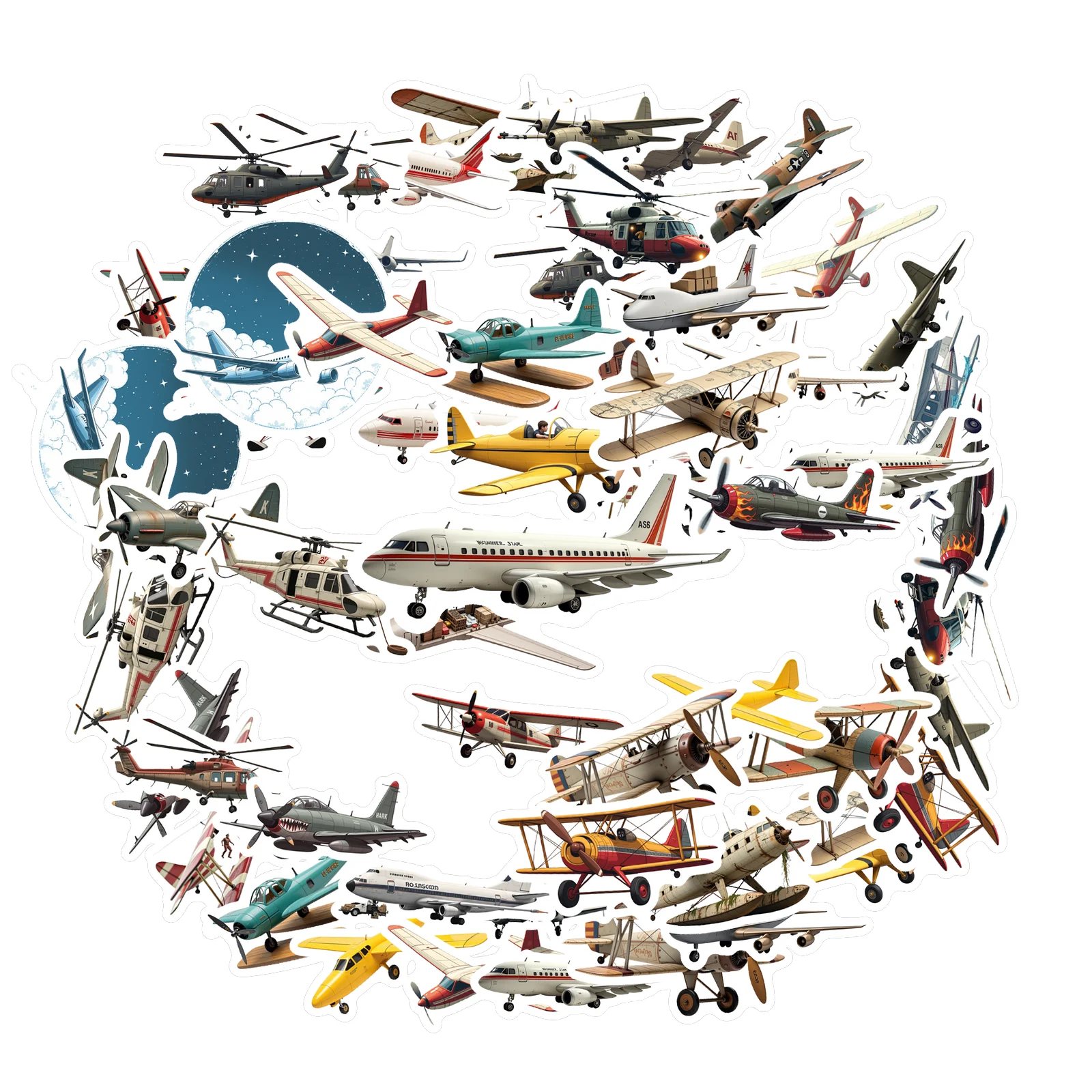 35-100 szt. Naklejki z historii lotnictwa, vintage naklejki podróżnicze, naklejki z samolotami do gitary, DIY, deskorolki