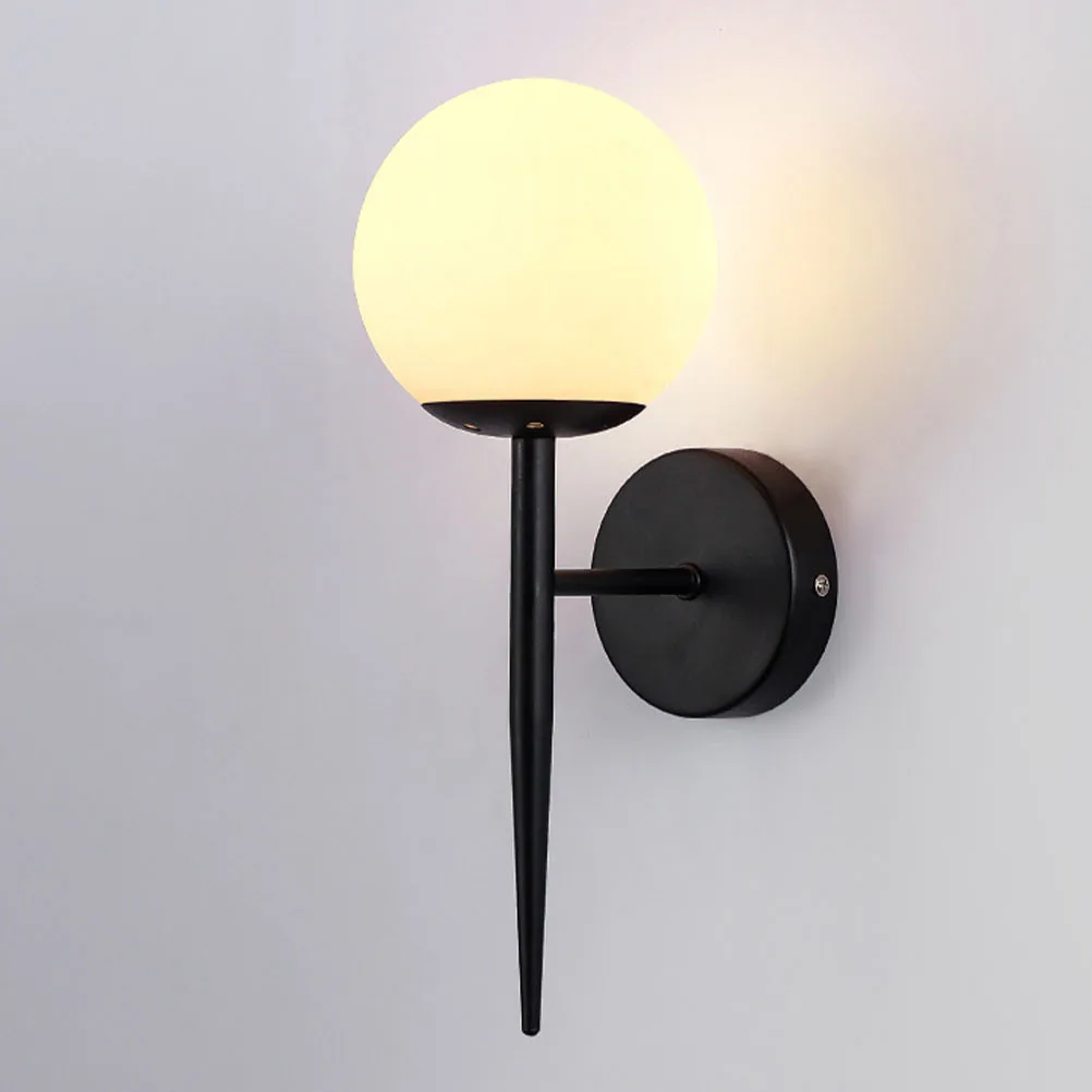 

1Pcs Modern Bedside Lamp Decorative Wall Lamp Simple Light Ornament Iron Glass Material Elegant Ball Shape Outdoor Indoor