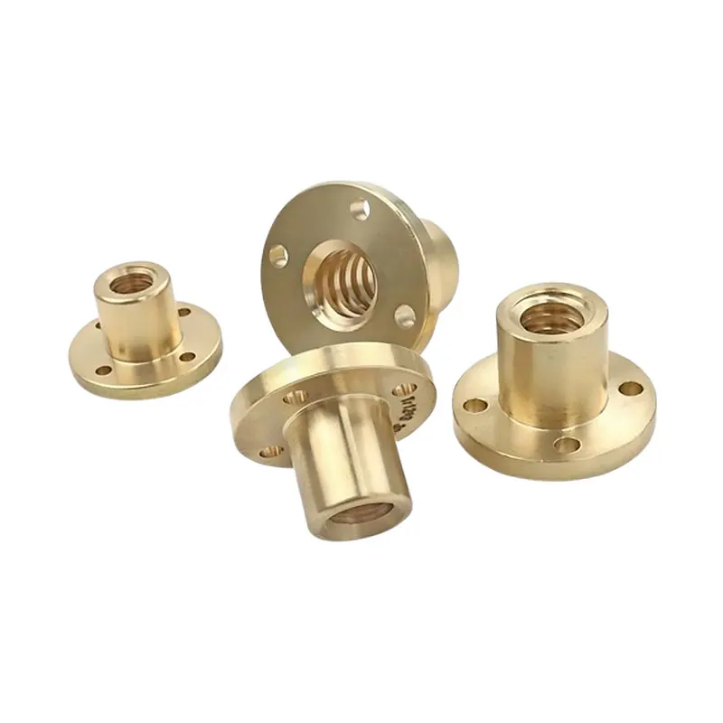 1pc Round Copper Flange Trapezoidal Screw Nut T10 T12 T14 T16 T18 T20 T22 T25 T30 For T-Shaped Screw Guide Rail CNC 3D Printer