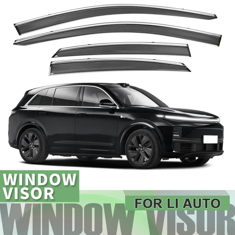 4pcs PC Car Window Visor Waterproof Protect Rain Shelter Auto External Accessories For LI AUTO ONE L7 L8 L9 2021-2025