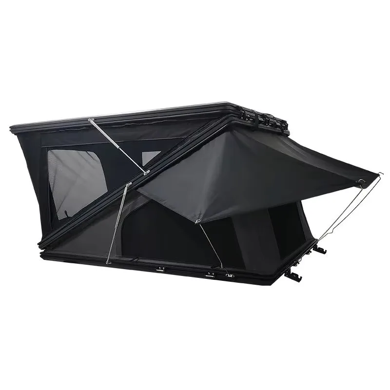 Aluminum Hard Shell Black Waterproof Oxford Fabric Roof Top Tent High Space Camping Car Rooftop Tent