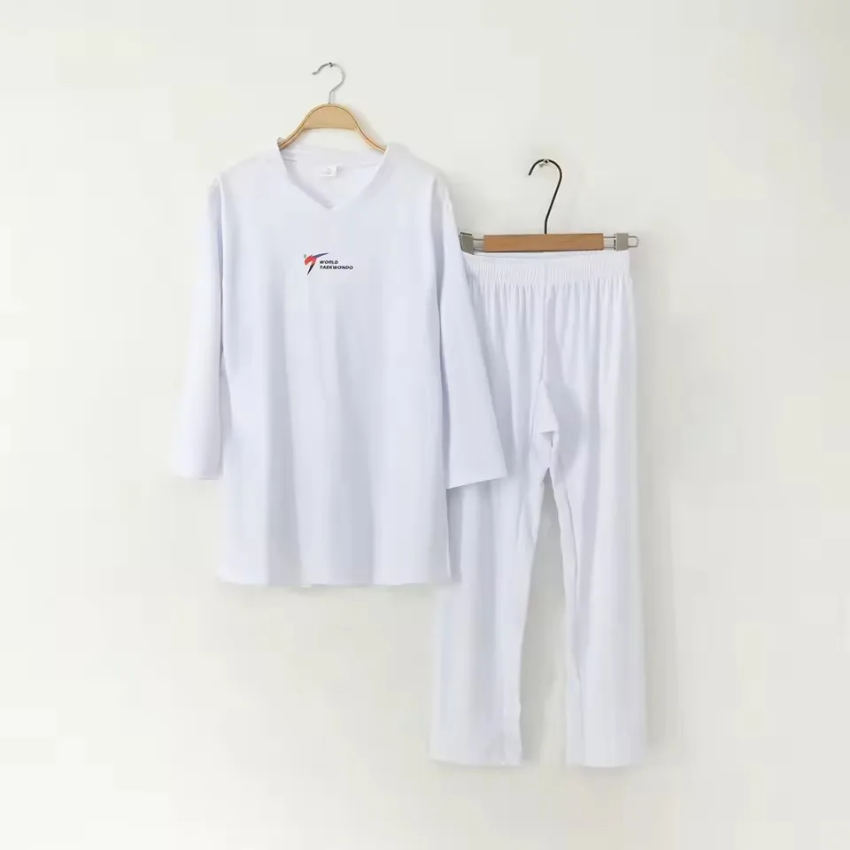 

Taekwondo clothing white-collar clothing tight fitting men's and women's quick drying combat clothing Duoboku children's clothin