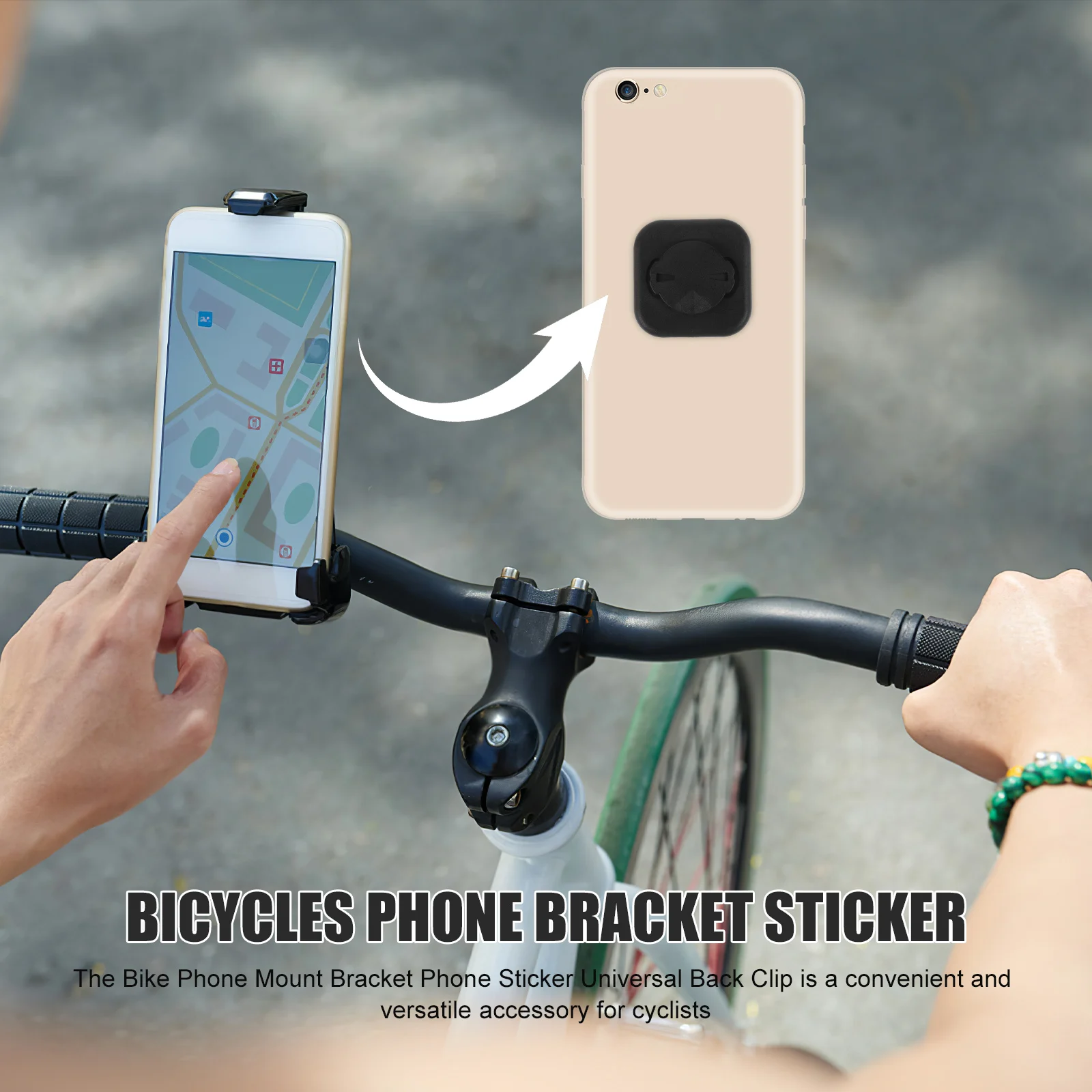 Supporto per telefono da bicicletta Supporto per contachilometri Dispositivi sicuri compatibili in plastica Adesivo per staffa per bici regolabile Scooter riutilizzabile