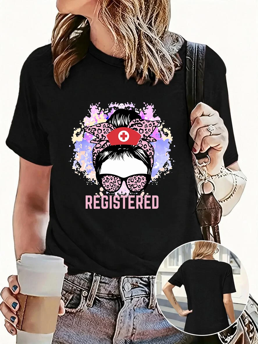 International Breast Day Design Print Crew Neck Short Sleeve T Shirt Women's Graphic Tees Tops Casual T-shirt Clothes Female 90s