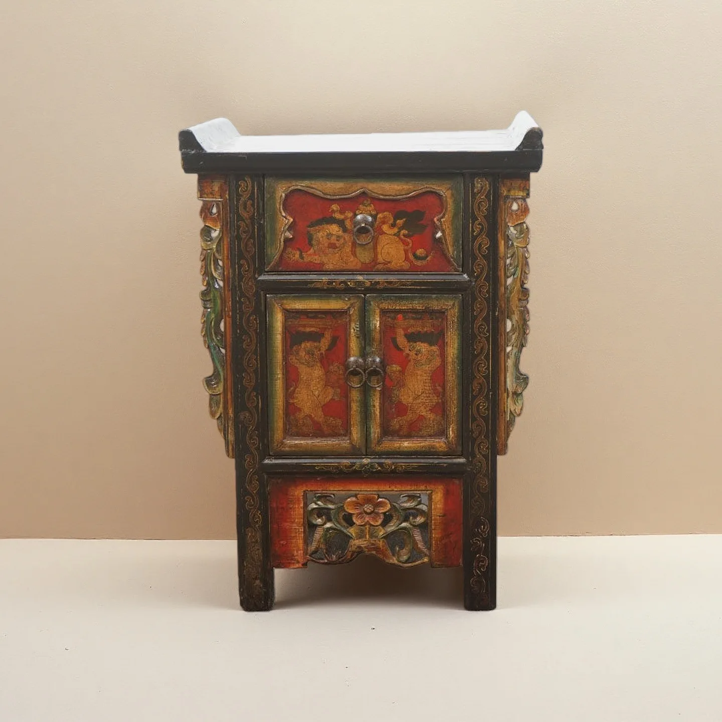 Vintage porch cabinets, old furniture, nostalgic collectibles, antique decoration