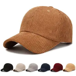 Spring Autumn Corduroy Baseball Cap Unisex Vintage Baseball Hat Women Men Outdoor Adjustable Hip Hop
