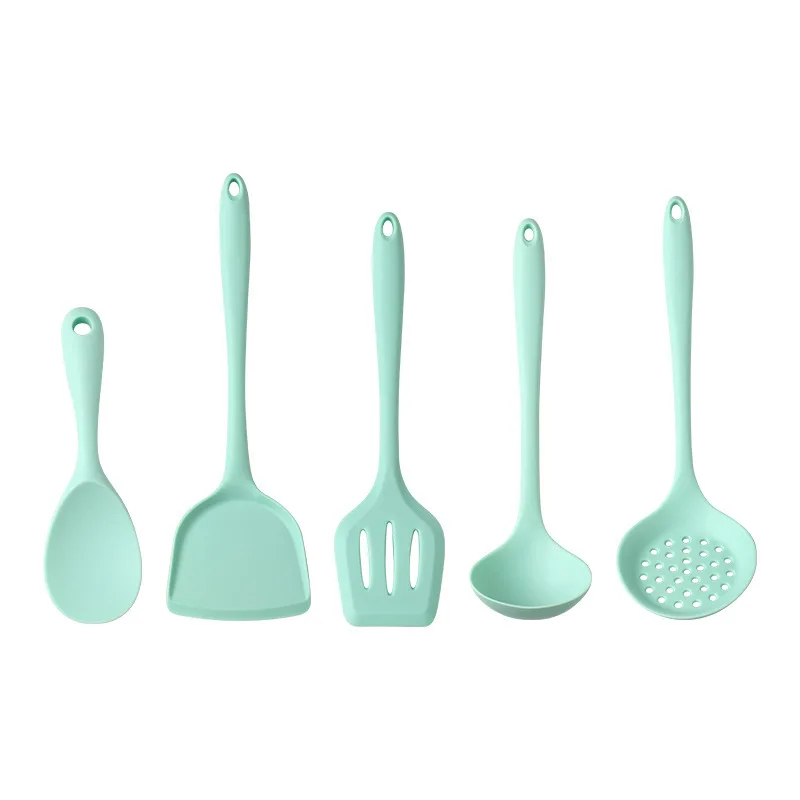 Pink Silicone Kitchenware Cooking Utensils Heat Resistant Kitchen Non-Stick Cooking Utensils Kitchen Spatula Soup Spoon Tools