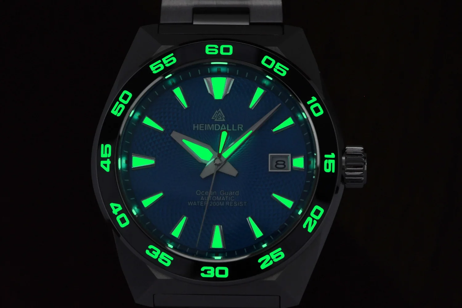 Heimdallr Men Automatic Watch 43mm Military Mechanical Wristwatch Diver 20ATM Waterproof C3 Luminous Sapphire NH35