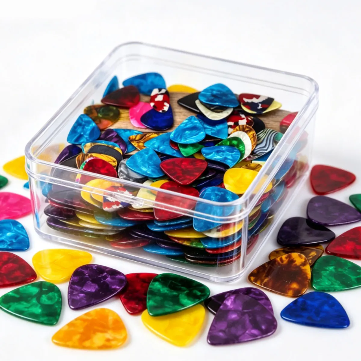 84Pcs 0.46mm Thin Celluloid Guitar Plectrums, Mixed Color Standard Picks for Acoustic Electric Instrument Playing ZSY