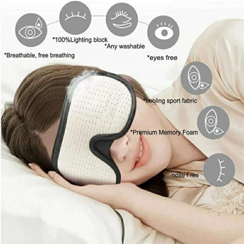 3D Sleeping Mask Block Out Light Sleep Mask For Eyes Soft Sleeping Aid Eye Mask for Travel Eyeshade Night Breathable Slaapmasker