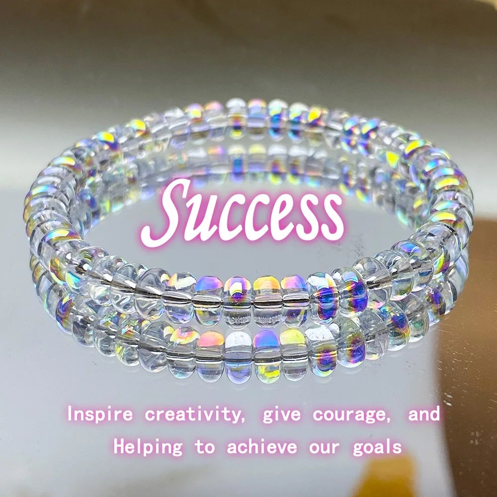 Natural Stone Bracele Menopause Ethiopian Opal Bracelet Stretchable Elastic Cord Jewelry Gift Helps Maintain Emotional Balance