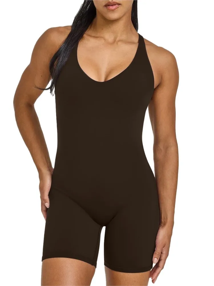 1PCS Yoga Gym Rompers Jumpsuits Women Sports Overalls Active Wear Fitness Clothing Workout Clothes Women Short Playsuits Outfits
