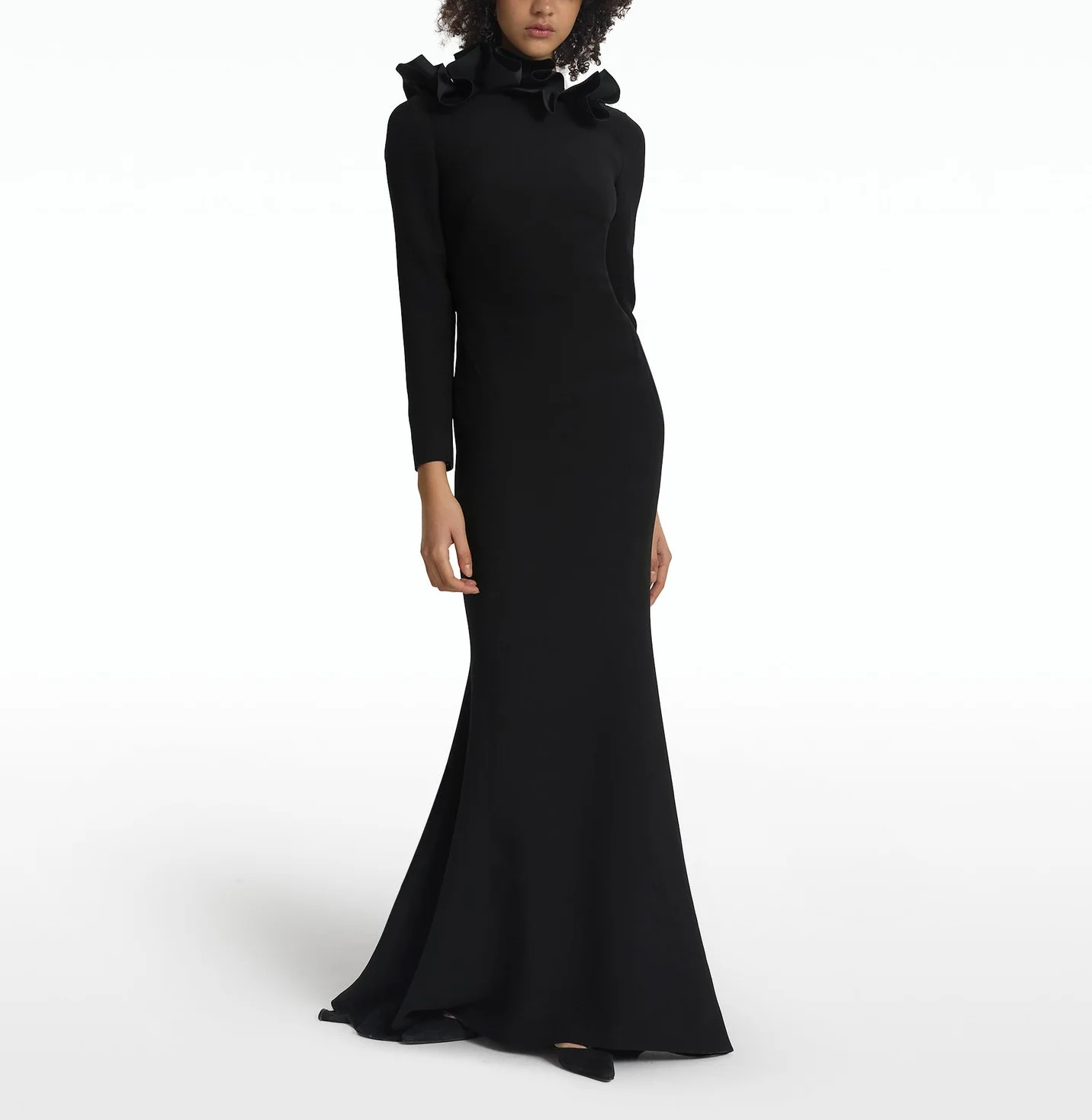 

Welove Black Pleated Neckline Evening Gowns with Backless Ruffles Formal Occasion Dress Mermaid فساتين vestidos de fiesta