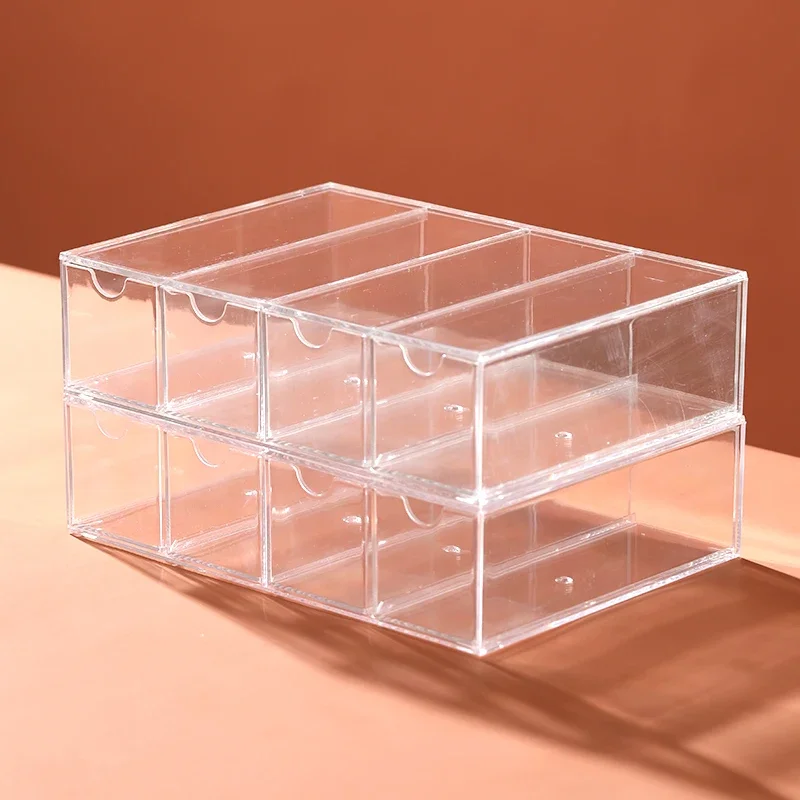 Drawer Style Acrylic Clear Storage Box, Rectangular Display Box, Candy Container, Cosmetics Storage Cabinet, Desktop Organizer