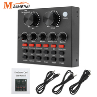 V8 Sound Card Voice Change Live Streaming Singing Karaoke Headset Live External Sound Card Record For Mobile Home KTV Computer