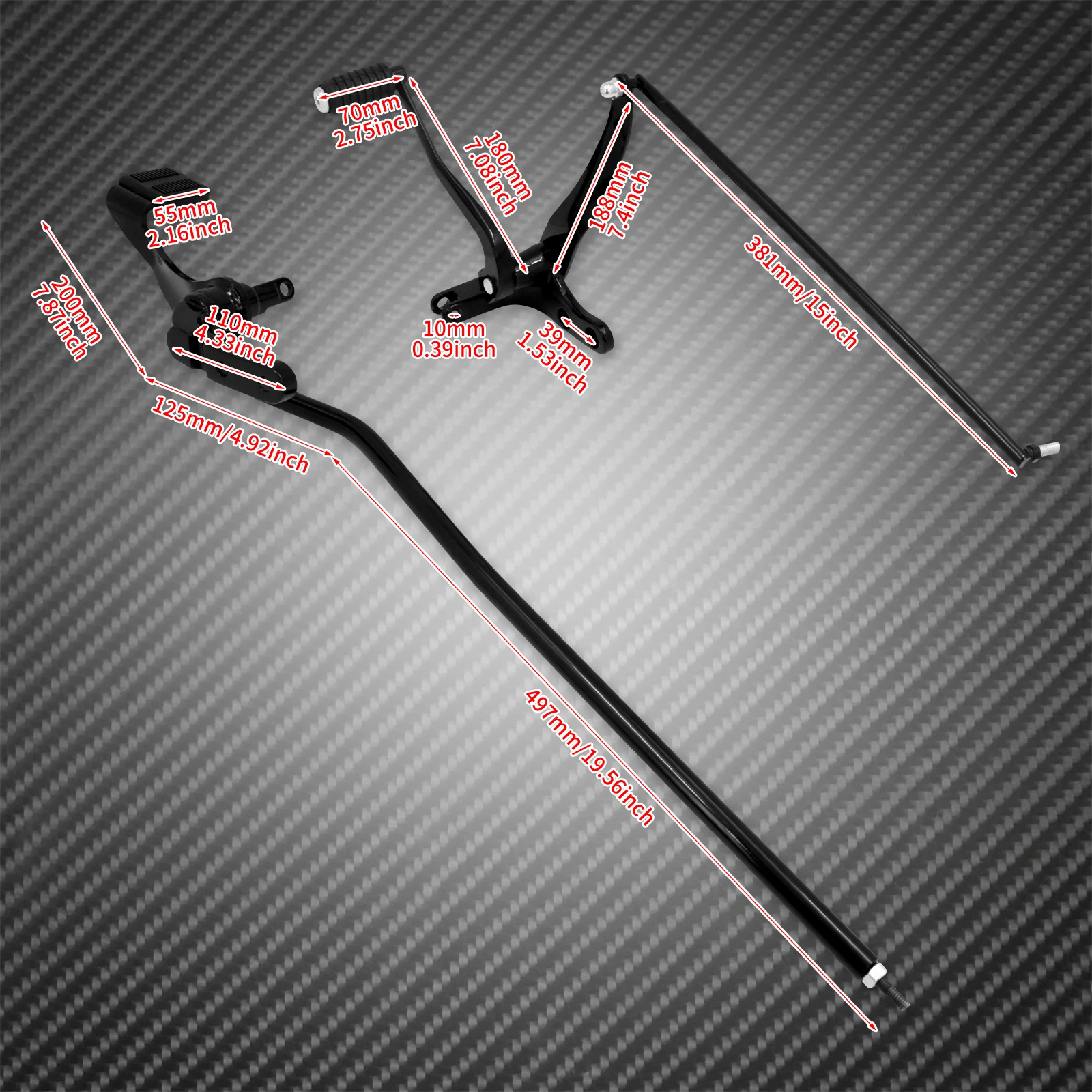 Motorcycle Forward Controls Complete Kit Foot Pegs Levers Linkages Black For Harley Dyna Street Bob Fat Bob Super Glide FXDB