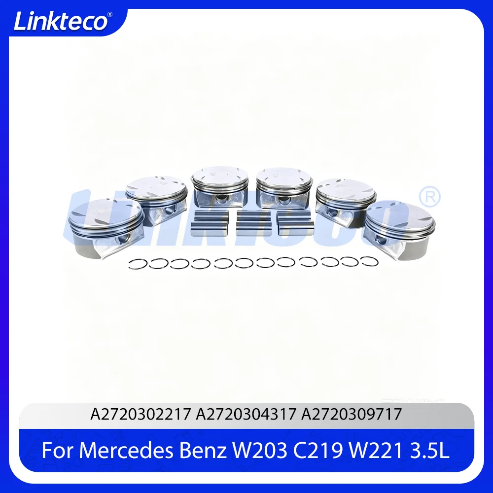 Engine Parts 6X Piston Rings Set Fit 3.5 T L V6 M272 For 06-12 3.5L 3.5T MERCEDES-BENZ C350 CLK350 E350 GL450 GLK350 ML350 R350