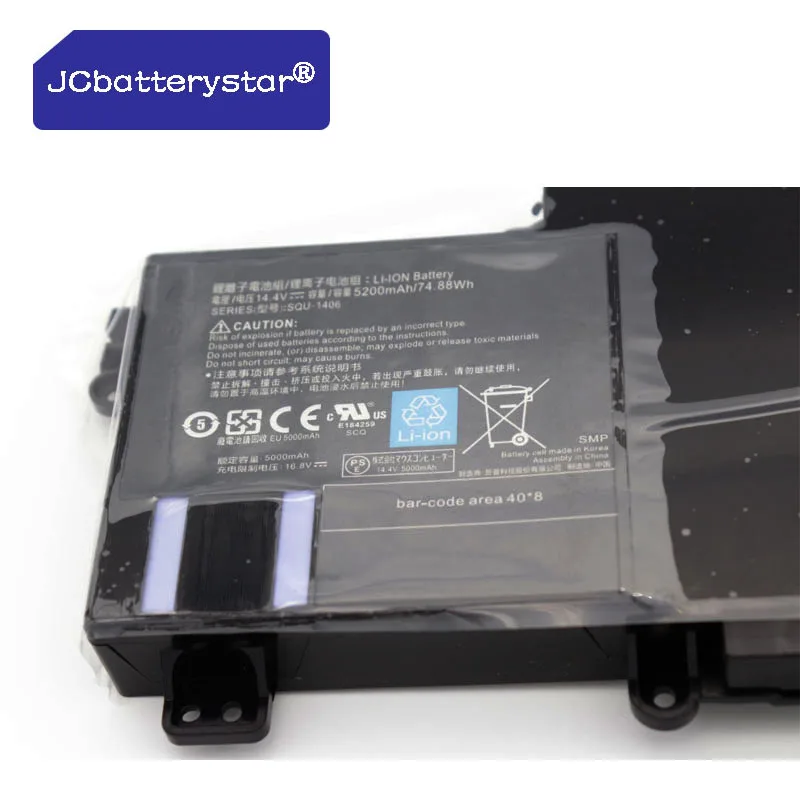 JC SQU-1406 Laptop Battery For ThundeRobot 911 911-S1 S2/A/B/C/D/E/G S3 S5A S5T S6 T1 T2 T5 M1/2/3/4/5/6 F1 911GT-Y1/Y2/Y3