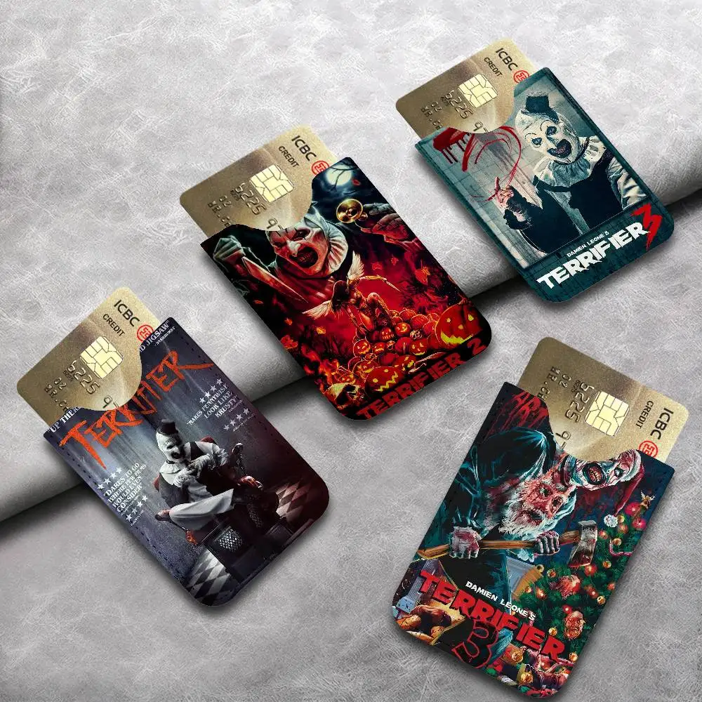 Terrifier 321 Collection Classic Horror Film Leather Mini Card Wallet, Thin Credit Portable Business Card & Transit Bus Card