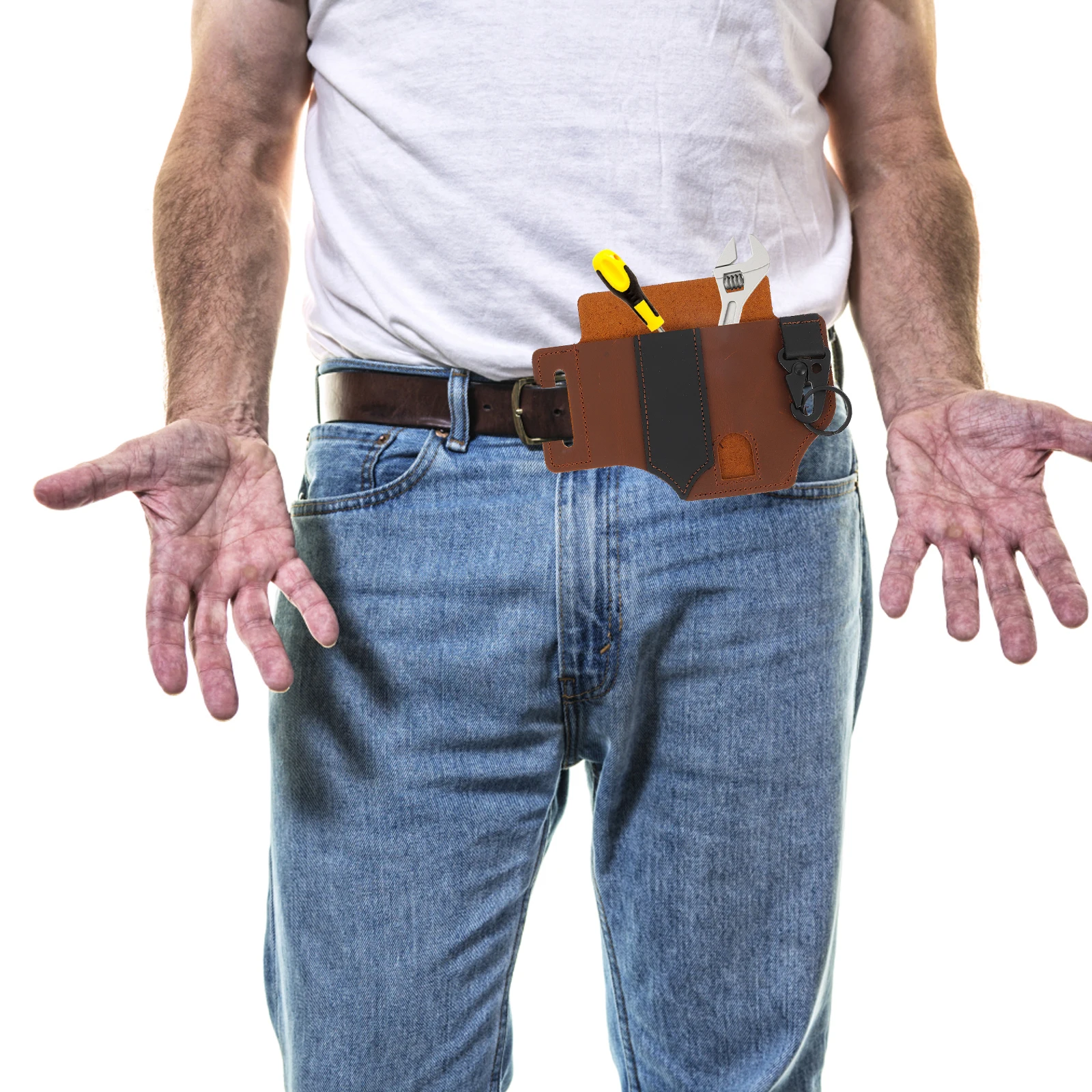 1pc Multifunctional Belt Sheath Durable Organizer Pouch For Flashlight Pens Camping Outdoor .5 Inch Belt