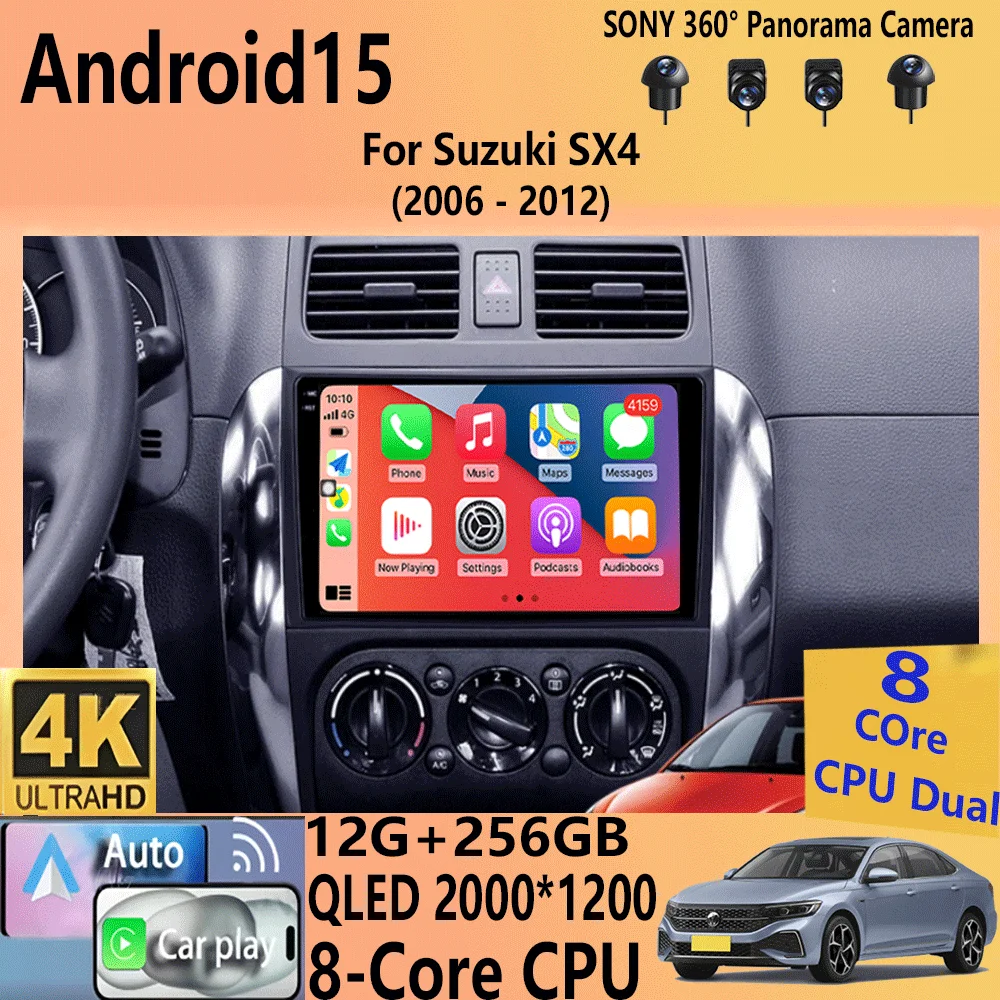 

Android 15 For Suzuki SX4 2006 2007 2008 2009 2010 2011 2012 2 Din BT Car Radio Stereo Multimedia Video Player Navigaion Carplay