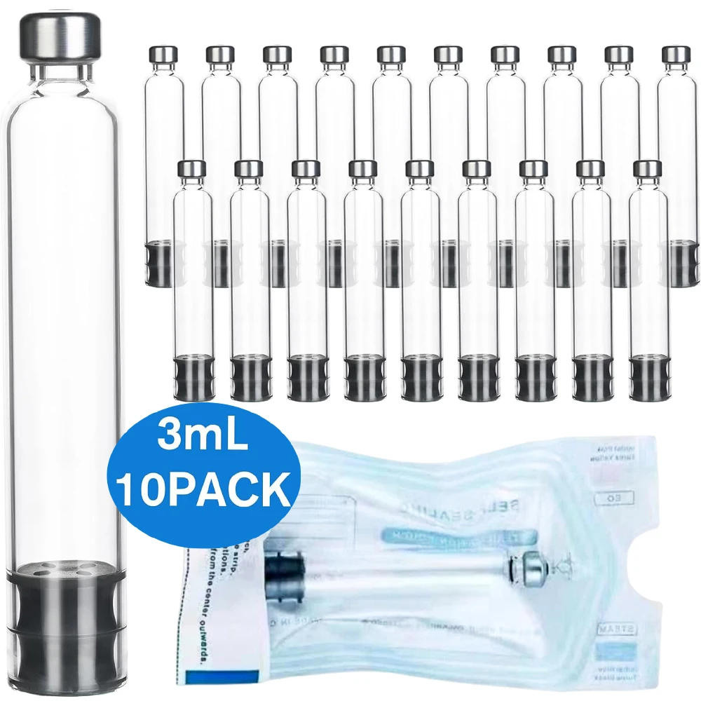 10-100Pcs 3ml Insulin Cartridges Empty Glass Pen Cartridges Stopper Sterilized Individual Package for Peptide Pen V1 & V2 Pens view 2