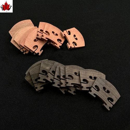 Imagen 1 del producto 2 uds. Puentes de violín 4/4 de ébano puro Natural de grado 1 de importación, accesorios de piezas de violín de alta calidad