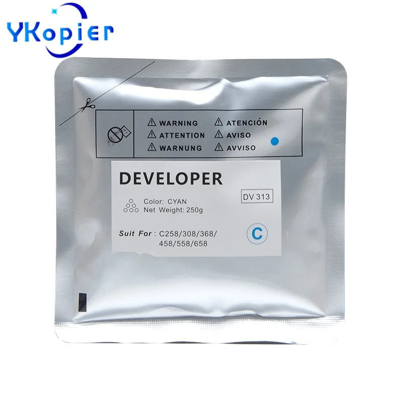 

DV313 Голубой 250 г проявитель порошок для Konica Minolta Bizhub BH C258 C458 C558 C308 C368 C658 проявитель