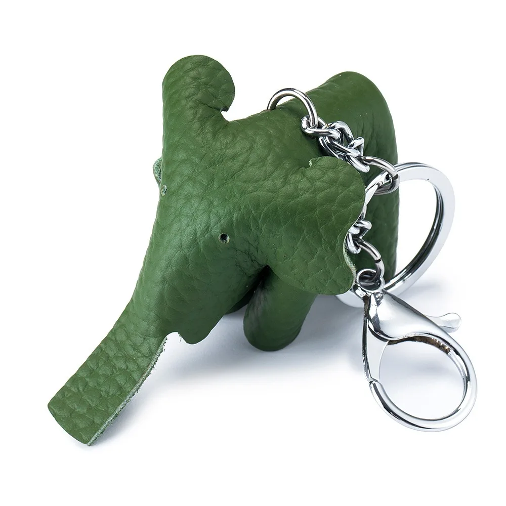 Cartoon Genuine Leather Lucky Elephant Keychain Gift Multiple Styles Elephant Pendant DIY Handmade Doll Hanging Bag