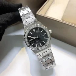 Luxury Watches Exquisite Royal Oak Quartz Women's Watch Fashion Stainless Steel Sapphire Diamond Watch Watch for Women  여자시계명품