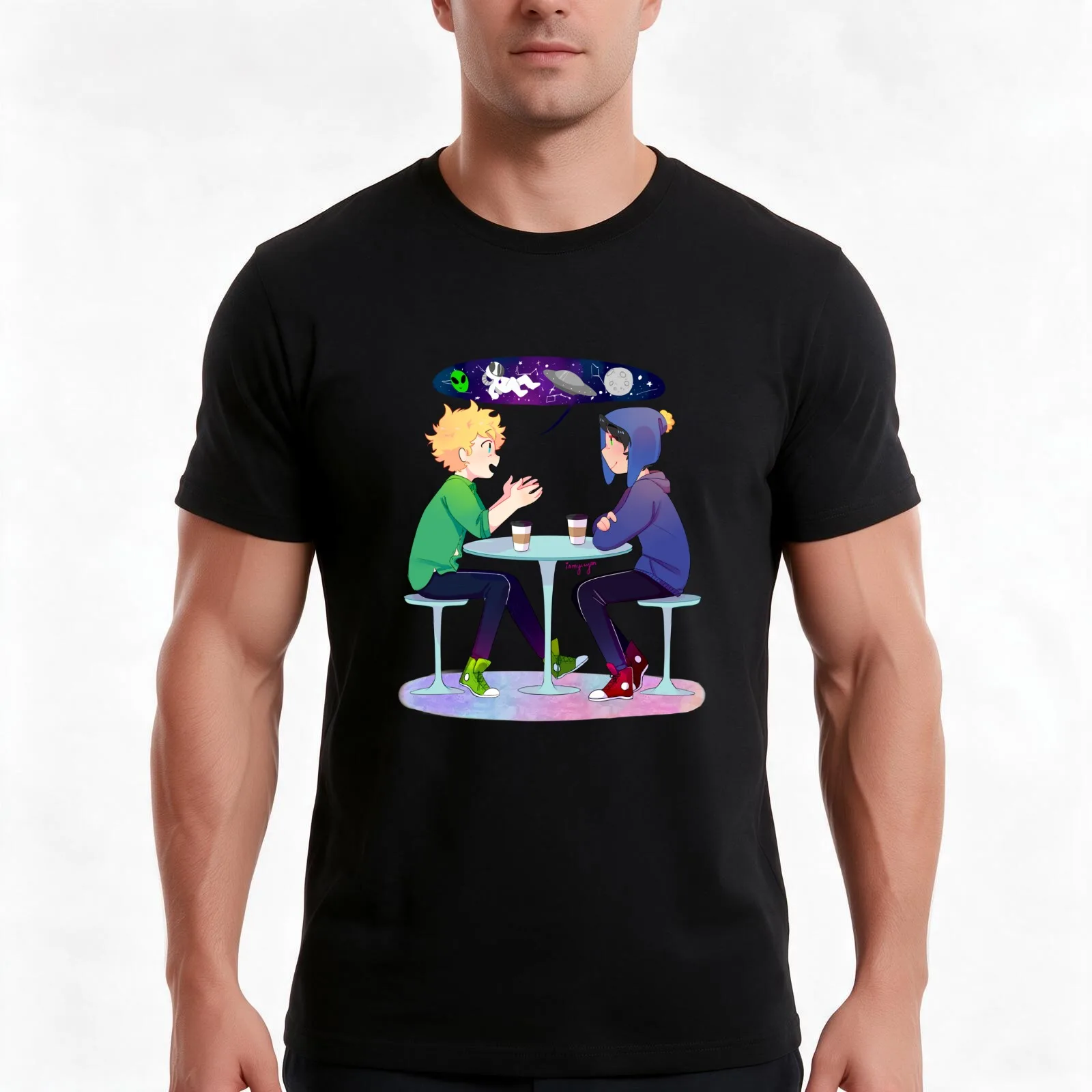 creek conspiracy T-Shirt, Summer Casual Cotton Tee, Oversized Streetwear Tops, Vintage Graphic Print, Loose Fit Short Sleeve