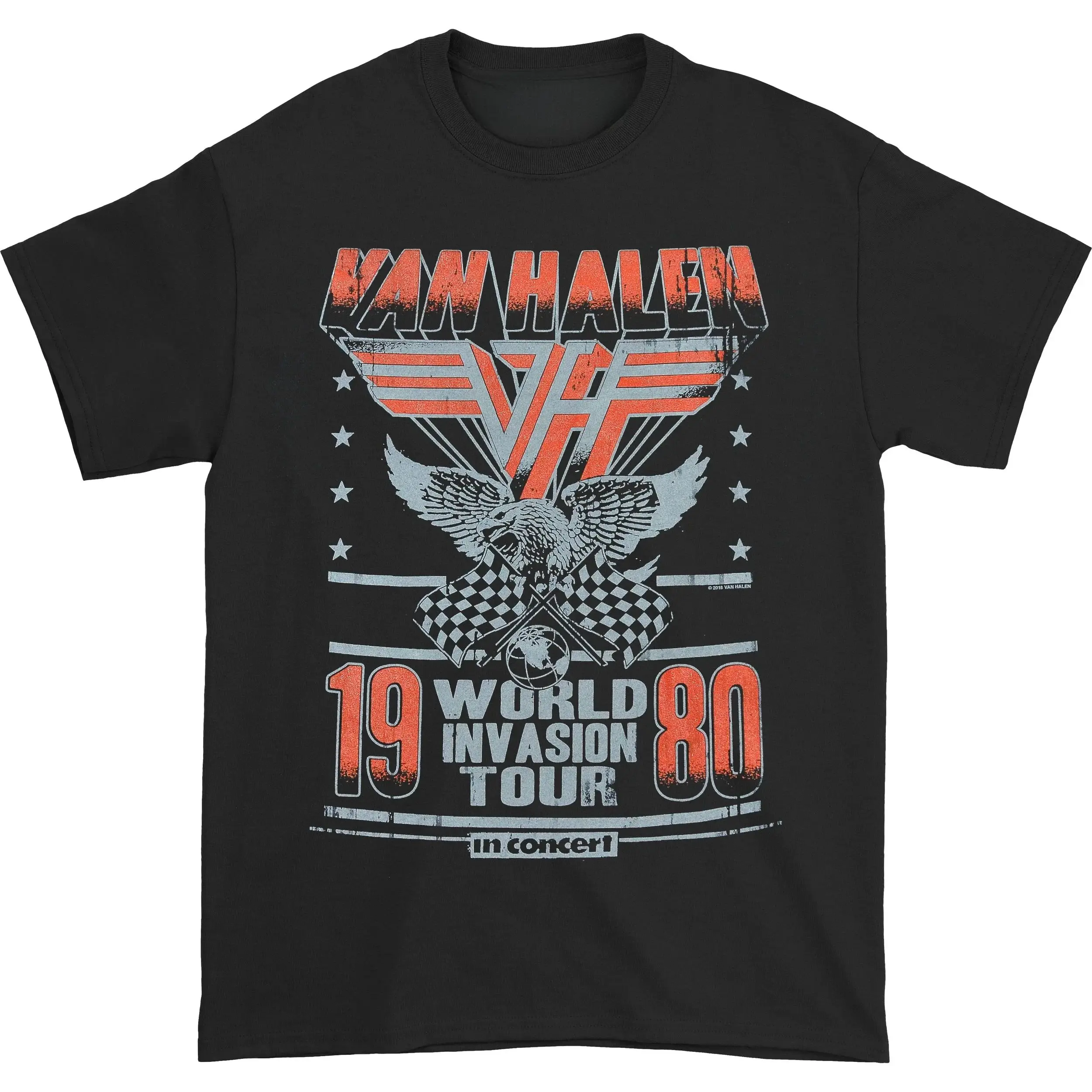 Rock Punk Tops Van Halen Band Graphic Vintage T-Shirt O-Neck Print Short Sleeve Y2k Oversized Fashion Popular T Shirts Unisex