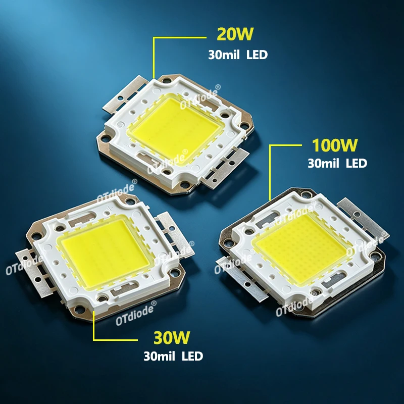 LED Chip 10W20W 30W 50W 100W Full Power 30mil Copper Bracket Beads Diode+Driver Power Supply Kit For DIY Floodlight Street Lamp