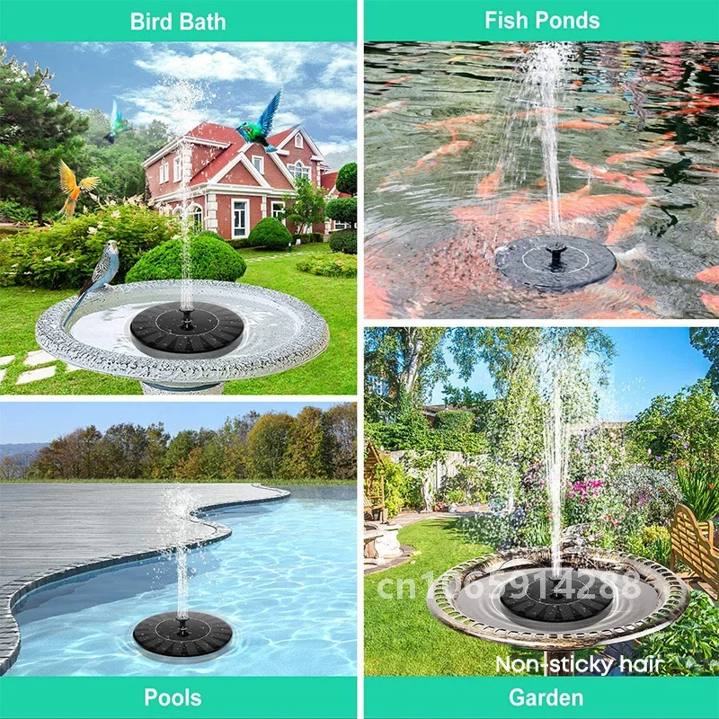 Solar Fountain Pump Energy-saving Plants Watering Kit Colorful Solar Fountain Bird Bath Fountain Outdoor Pool Garden Decoration