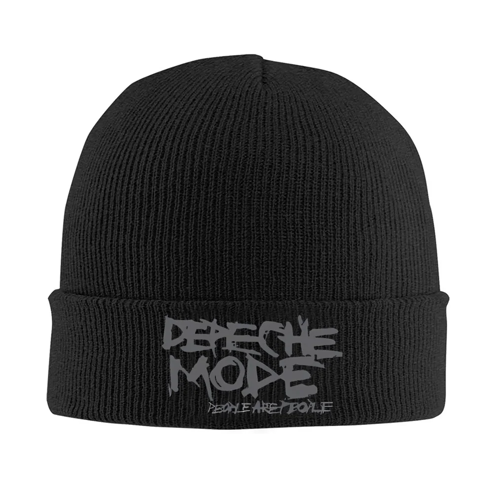 Depeche Mode grey style text Men Women Unisex Knitted Hat Beanie Pullover Cap Winter Thermal Warm Christmas Outdoor Cycling Hiki