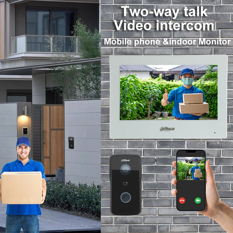 Dahua VTO2111D-P-S2 MultiLanguage Home Video Intercom Doorbell Outdoor Mini Camera IP Villa Door Station Support App Remote PoE