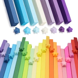 540แผ่น Origami กระดาษ Strips27Colors กระดาษพับกระดาษสีสันสองด้าน Lucky Star Origami DIY ศิลปะ Make Home Decor