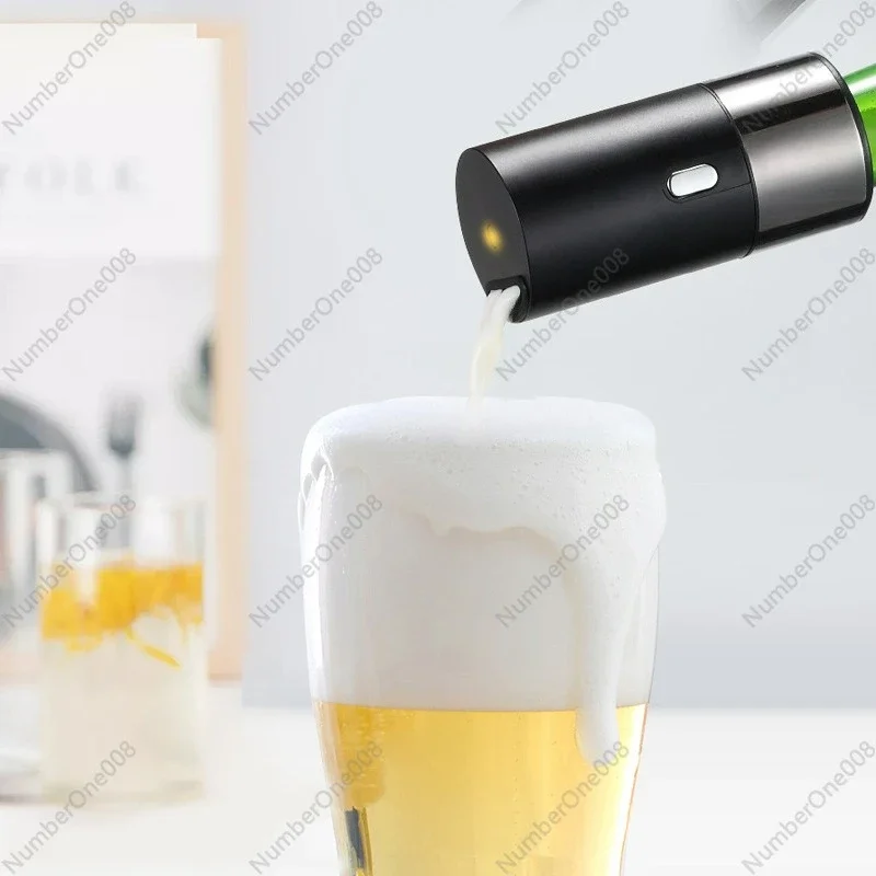 Professional Beer Foamer Machine, Electric Beer Server with Rich Creamy Head, Portable Bottled Beer Foam Maker for Home Bar